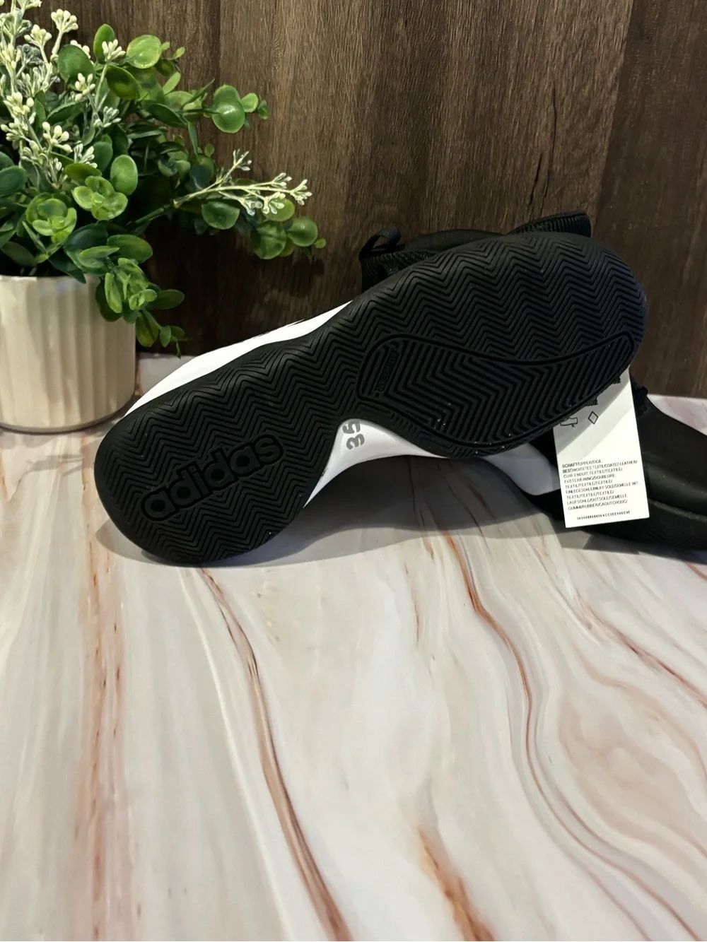 adidas Kids Black and White Mid-Top Moccasin Sneakers